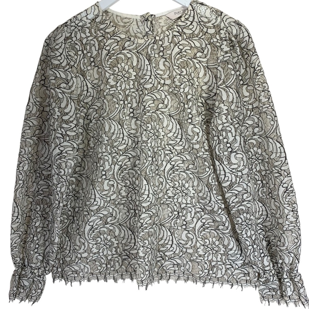 Part two Elegant Black and White Lace Top size 38